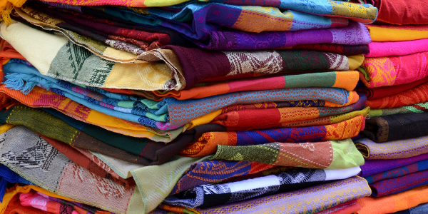 Traditional fabrics from different cultures